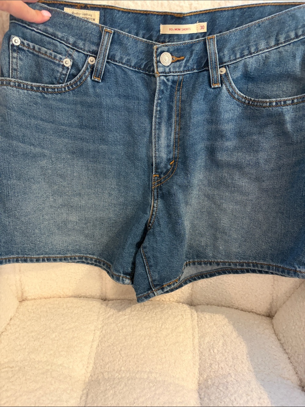 Levi's Mid Wash Blue Denim Jean Shorts